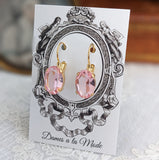 Light Pink Swarovski Earrings - Medium Oval - ON SALE