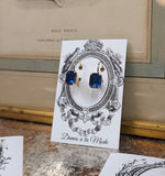 $10 Treats! Sapphire Crystal Earrings - Tiny Octagon