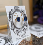 $10 Treats! Sapphire Crystal Earrings - Tiny Octagon