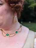 Emerald and Gold Chain Festoon Necklace