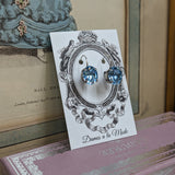 $10 Treats! Aqua Swarovski Crystal Earrings - Small Oval