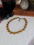 Orange Topaz Aurora Collet Necklace - Large Oval