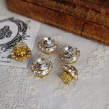 Rhinestone Hair Decorations - Round Gold and Crystal