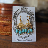 Art Nouveau Turquoise Girandole Earrings