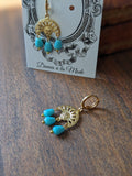 Art Nouveau Turquoise Girandole Earrings
