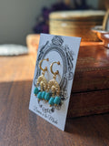 Art Nouveau Turquoise Girandole Earrings