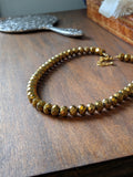 Golden Beaded Necklace - Faceted Single or Double Strand