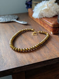 Golden Beaded Necklace - Faceted Single or Double Strand