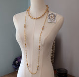 Renaissance Jewelry Set - Pink Bead, Chain, and Pearl