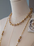 Renaissance Jewelry Set - Pink Bead, Chain, and Pearl
