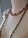 Renaissance Jewelry Set - Ruby Crystal and Dark Gold