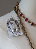 Renaissance Jewelry Set - Ruby Crystal and Dark Gold