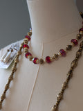 Renaissance Jewelry Set - Ruby Crystal and Dark Gold