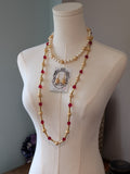 Renaissance Jewelry Set - Red, Gold, and Pearl