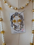 Renaissance Jewelry Set - Light Amber, Gold, and Pearl
