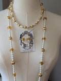 Renaissance Jewelry Set - Light Amber, Gold, and Pearl