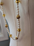 Renaissance Jewelry Set - Light Amber, Gold, and Pearl