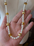 Renaissance Jewelry Set - Light Amber, Gold, and Pearl