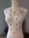 Renaissance Jewelry Set - Red, Pearl and Crystal