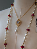 Renaissance Jewelry Set - Red, Pearl and Crystal