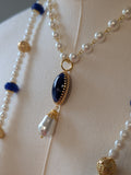 Renaissance Jewelry Set - Lapis and Pearl