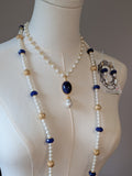 Renaissance Jewelry Set - Lapis and Pearl