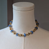 Renaissance Blue Opal and Gold Necklace