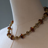 Renaissance Dark Amber and Dark Gold Necklace