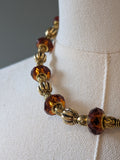 Renaissance Dark Amber and Dark Gold Necklace
