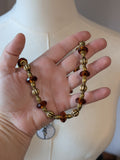 Renaissance Dark Amber and Dark Gold Necklace