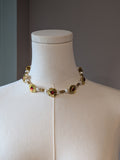 Red Quatrefoil and Pearl Collar Necklace