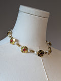 Red Quatrefoil and Pearl Collar Necklace