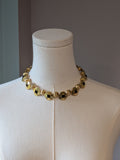 Black Quatrefoil and Gold Collar Necklace