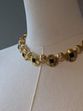 Black Quatrefoil and Gold Collar Necklace
