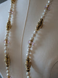 Long Renaissance Necklace - Pink, Gold, and Pearl