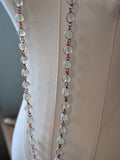Long Necklace - Glass White Frosted Beads