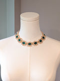 Tudor Emerald Green and Pearl Collar Necklace