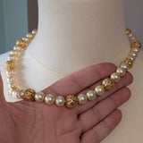 Pearl and Filigree Beaded Necklace