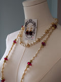 Renaissance Jewelry Set - Red, Pearl, and Gold