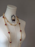 Renaissance Jewelry Set - Red, Pearl, and Gold