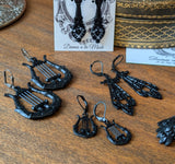 "Ironwork" Lyre Earrings - Large and Small