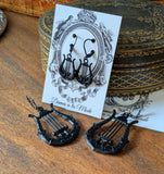 "Ironwork" Lyre Earrings - Large and Small