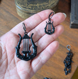 "Ironwork" Lyre Earrings - Large and Small