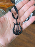 "Ironwork" Lyre Pendant Necklace