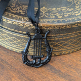 "Ironwork" Lyre Pendant Necklace