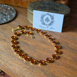 Orange Aurora Crystal Riviere Necklace - Medium Round