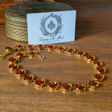 Orange Aurora Crystal Riviere Necklace - Medium Round