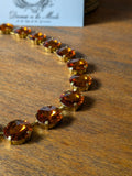 Orange Aurora Crystal Riviere Necklace - Medium Round