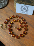 Orange Aurora Crystal Riviere Necklace - Medium Round