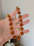 Orange Aurora Crystal Riviere Necklace - Medium Round